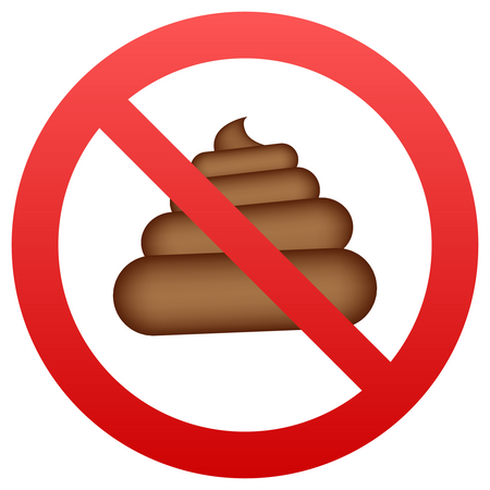 No dog pooping round sign